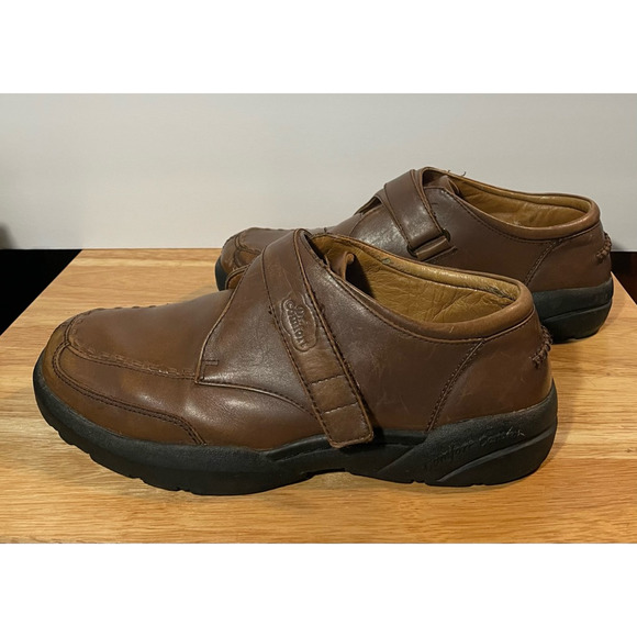 Dr. Comfort Mens Frank Oxfords Shoes Brown Black Leather Hook And Loop 10 W main image 5
